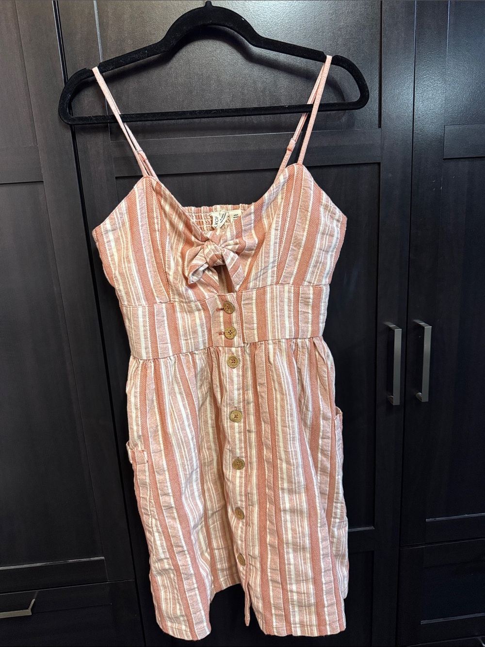 Roxy Pink and White Striped Mini Dress